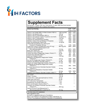 Kids Max Multi Supplement Facts - IHFactors