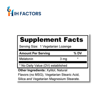 Melatonin 3 mg Lozenge Supplement Facts - IHFactors