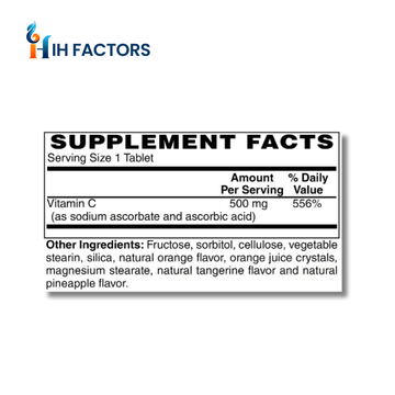 Vitamin C Kids Chewables Supplement Facts - IHFactors