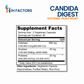 IH Factors Candida-Digest supplement facts label.