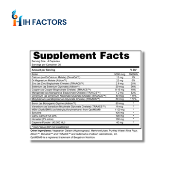 IH Factors Collagen-Factors supplement facts label.