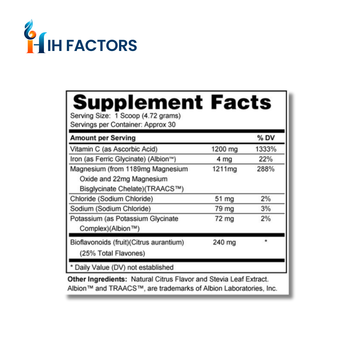 IH Factors Constipation-Eaze supplement facts label.