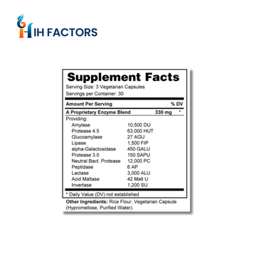 IH Factors Digest-Factors supplement facts label.