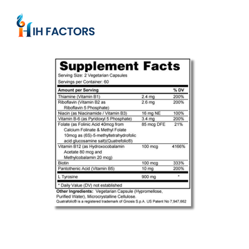 IH Factors Dopa-Factors supplement facts label.