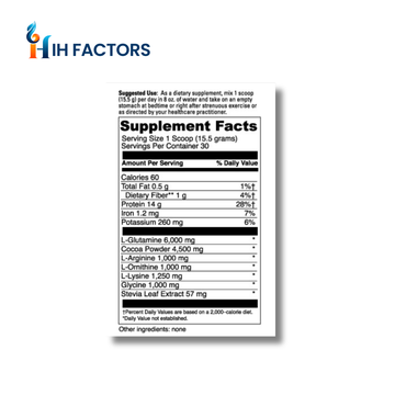 IH Factors GH-Factors supplement facts label.