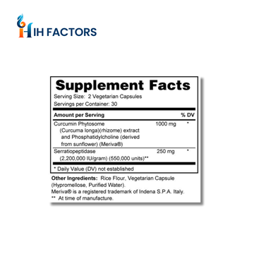 IH Factors Inflam-Arrest-Factors supplement facts label.