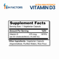 IH Factors Ultra-High-Potency-Vitamin-D3 supplement facts label.