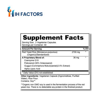 IH Factors Cholesterol-Factors supplement facts label.