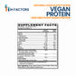 IH Factors  Vegan-Protein-Chocolate-Flavored supplement facts label.